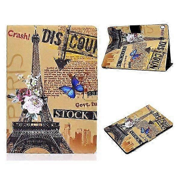 Leather Case with Eiffel Tower Pattern for a Certain Brand Tab M10