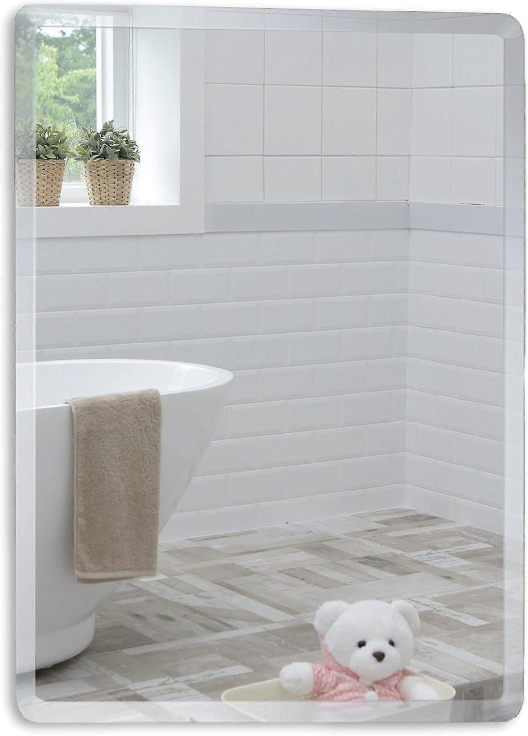 Simple Elegant Rectangular Bathroom Wall Mirror   Wall Mounted (60cm x 40cm)