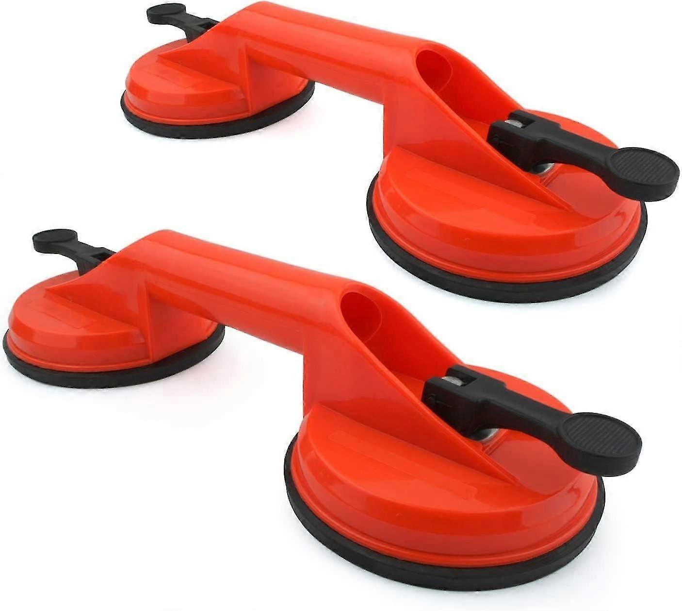 2x suction cup handle, suction cup lifting capacity of 60kg, double window glass suction cup with 2 suction cups orange