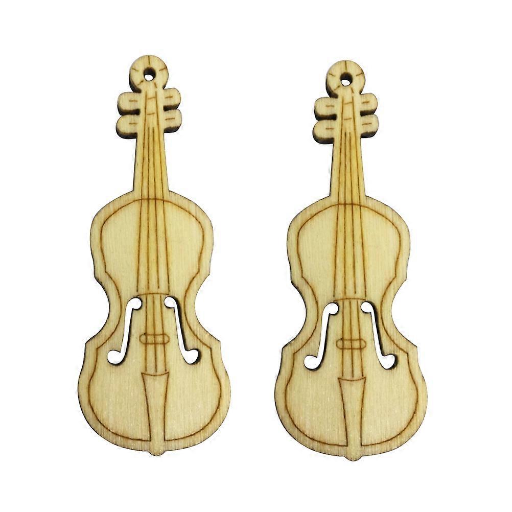 Mini Decorative Violins Wooden Mini Musical Instrument Guitar Violin Miniature Model Party Decoration Rustic Style 20Pcs