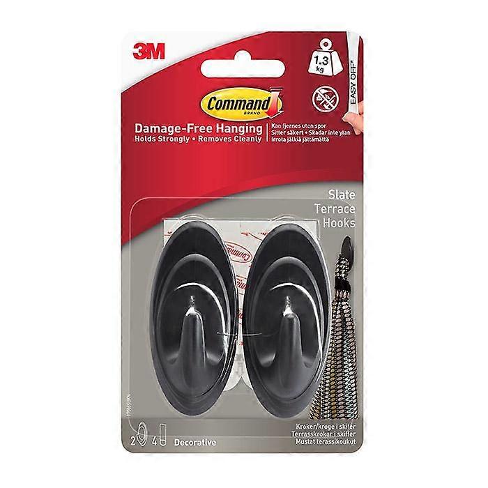 Command 17086S Slate Terrace Hooks 1.3kg 2pk