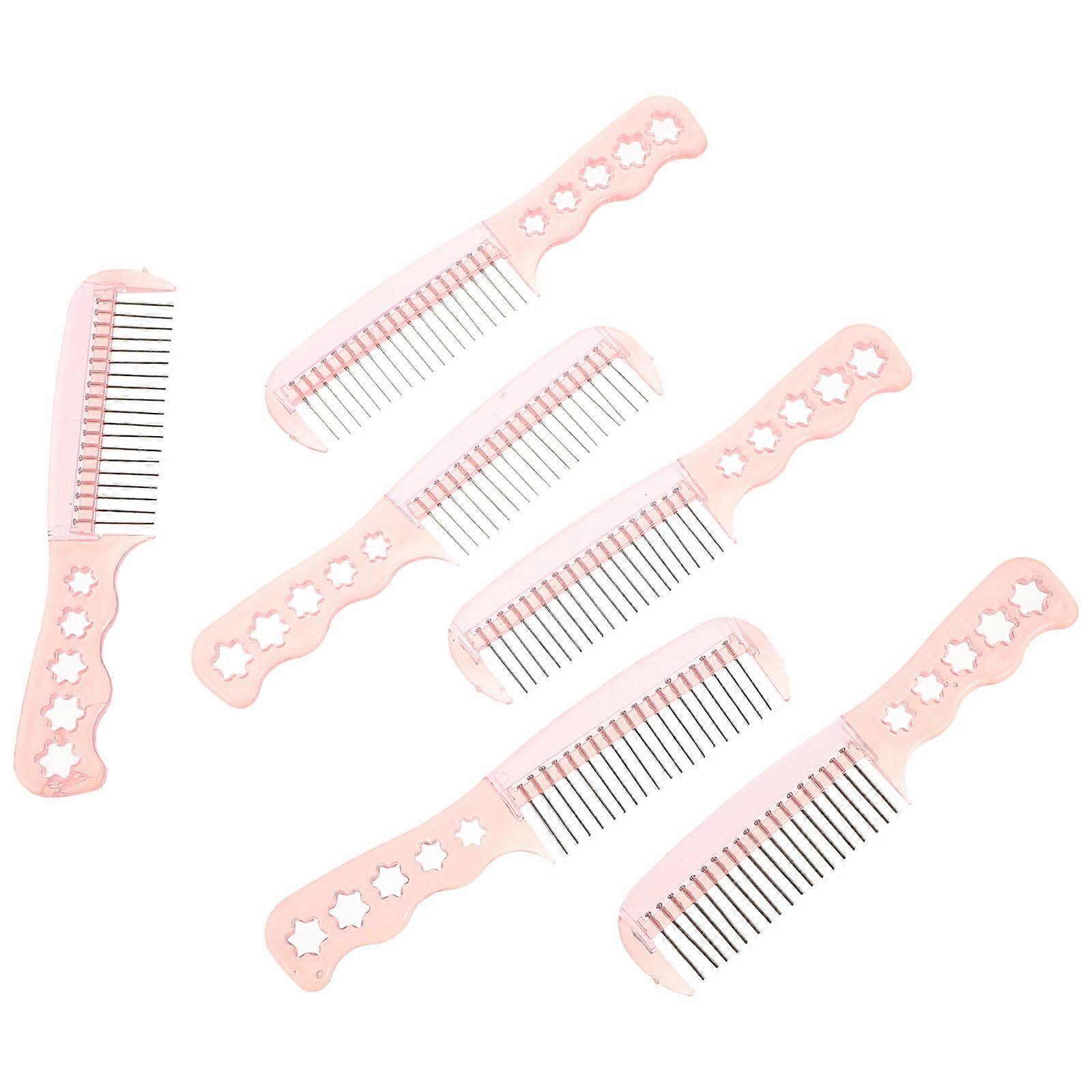 6pcs Lightweight Steel Tooth Combs for Long Hair Styling – Static Reducing & Gentle Hairdressing Combs for Home and Travel Use