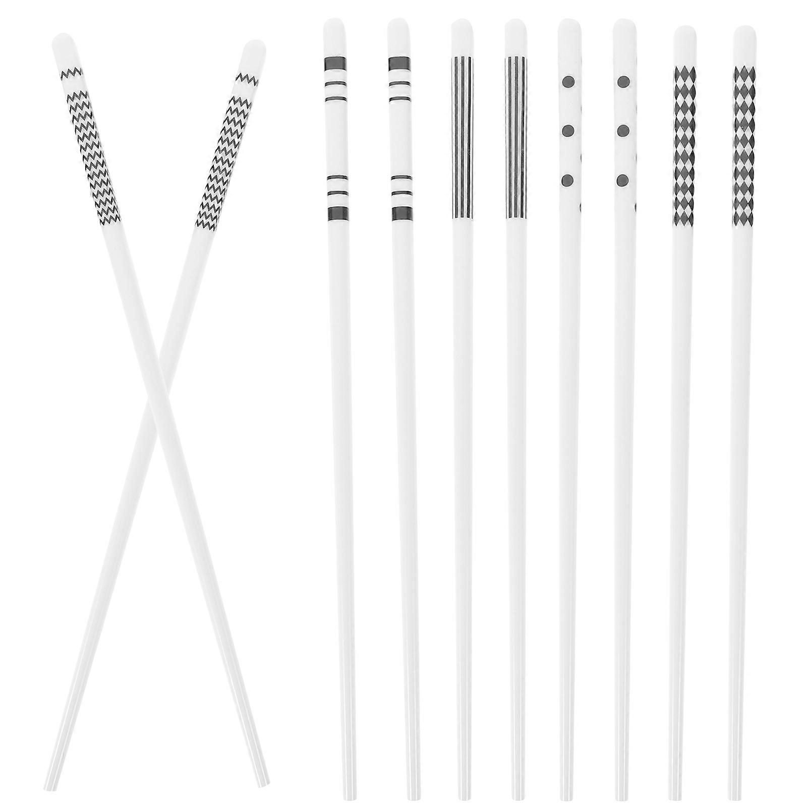 Ceramic Chopsticks Set Easy To Clean High Temperature Resistant For Family Dinners 5Pairs