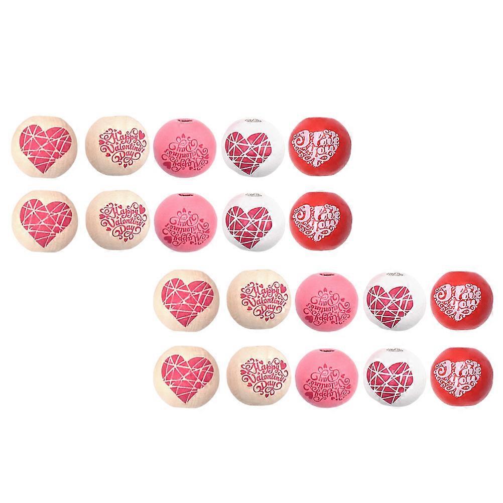 عيد الحب القلب الخرز الحب القلب رسائل حبة DIY تصميم لمشاريع الأطفال سطح أملس بدون نتوءات 50 قطعة