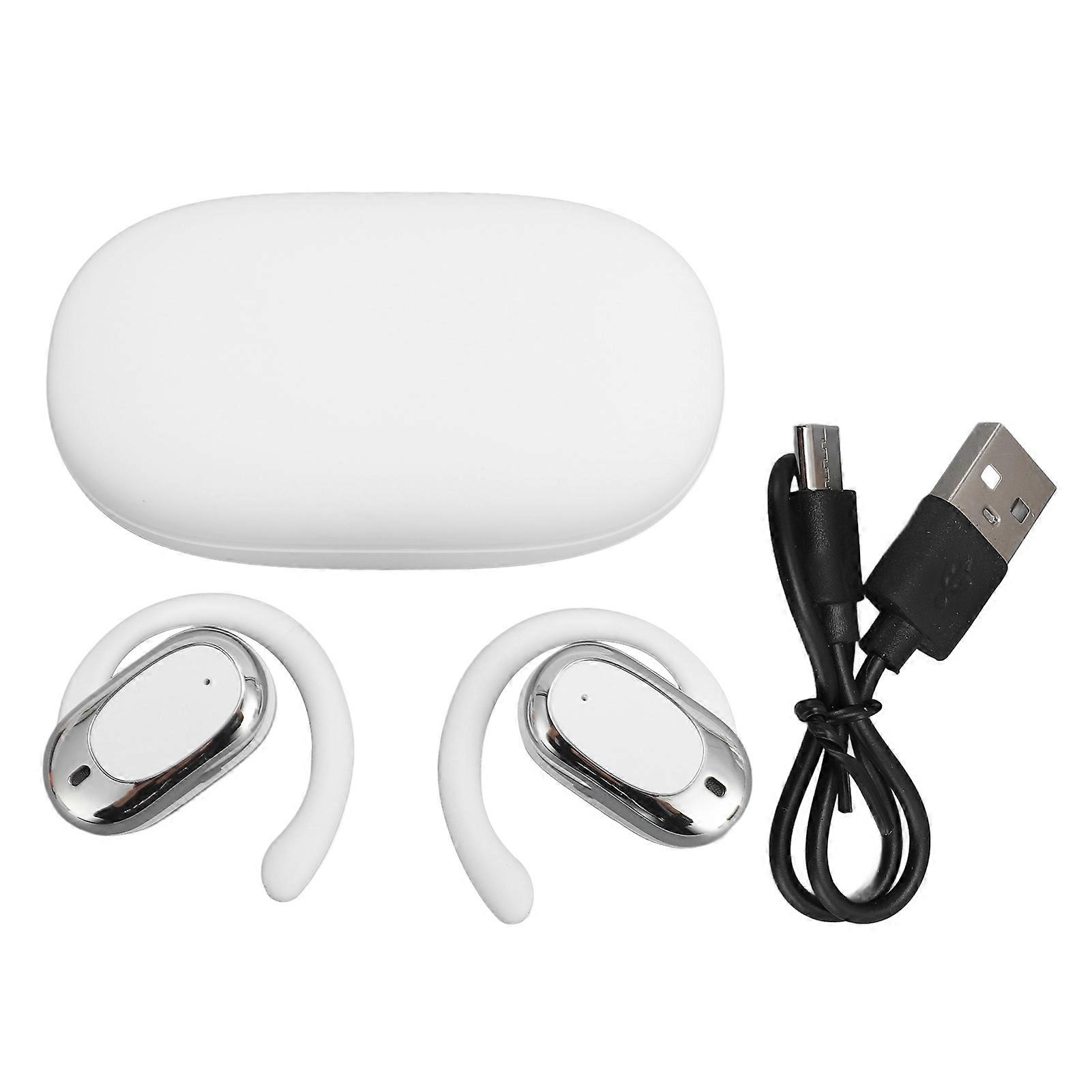 White Bluetooth 5.49 Translation Earbuds - 144 Languages, Noise Reduction, Touch Control