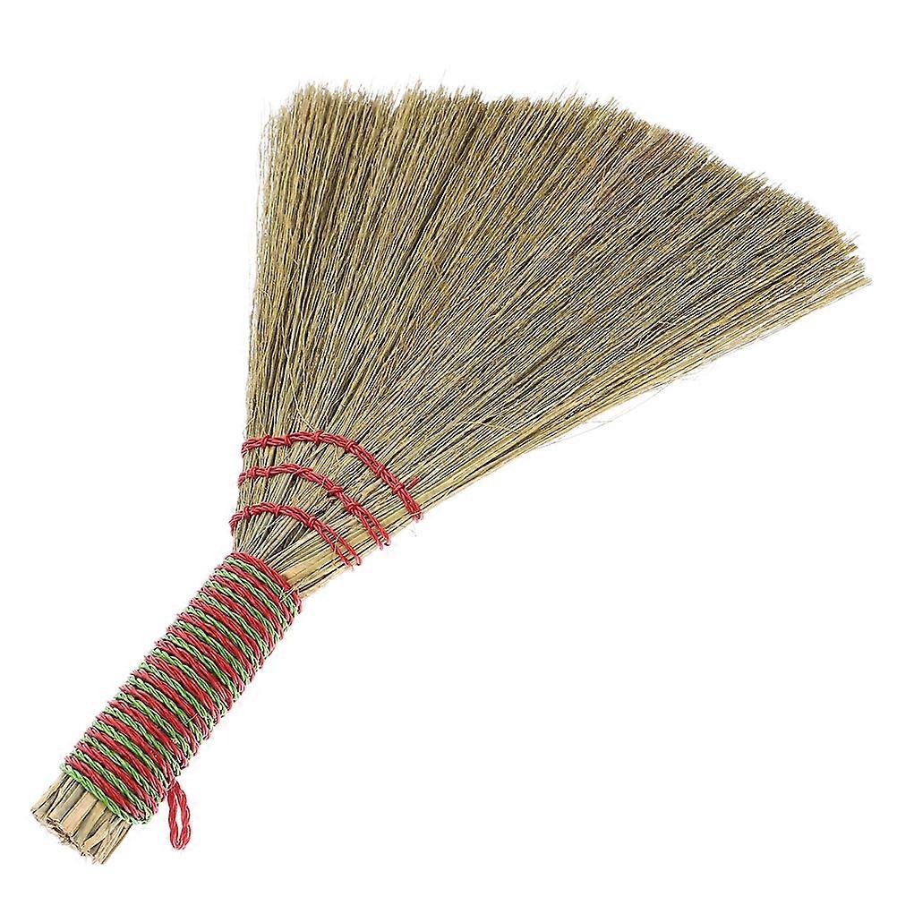 Heavy Duty Handwoven Straw Broom Brush for Home Floor Sweeping – Portable Cleaning Tool for Hard Surfaces, Desktops, and Sofas