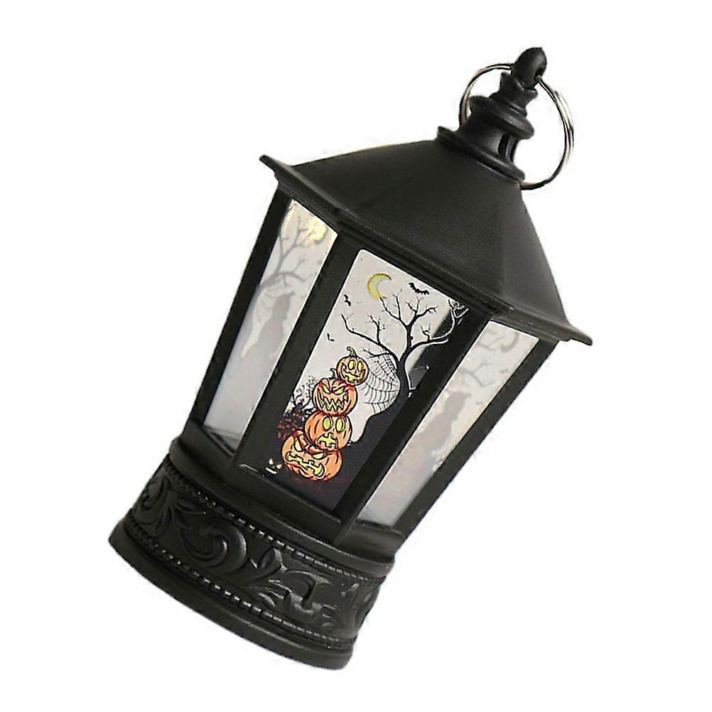 Pumpkin Lamp Halloween Party Table Centerpiece Black Color PP Material Decoration 1Set