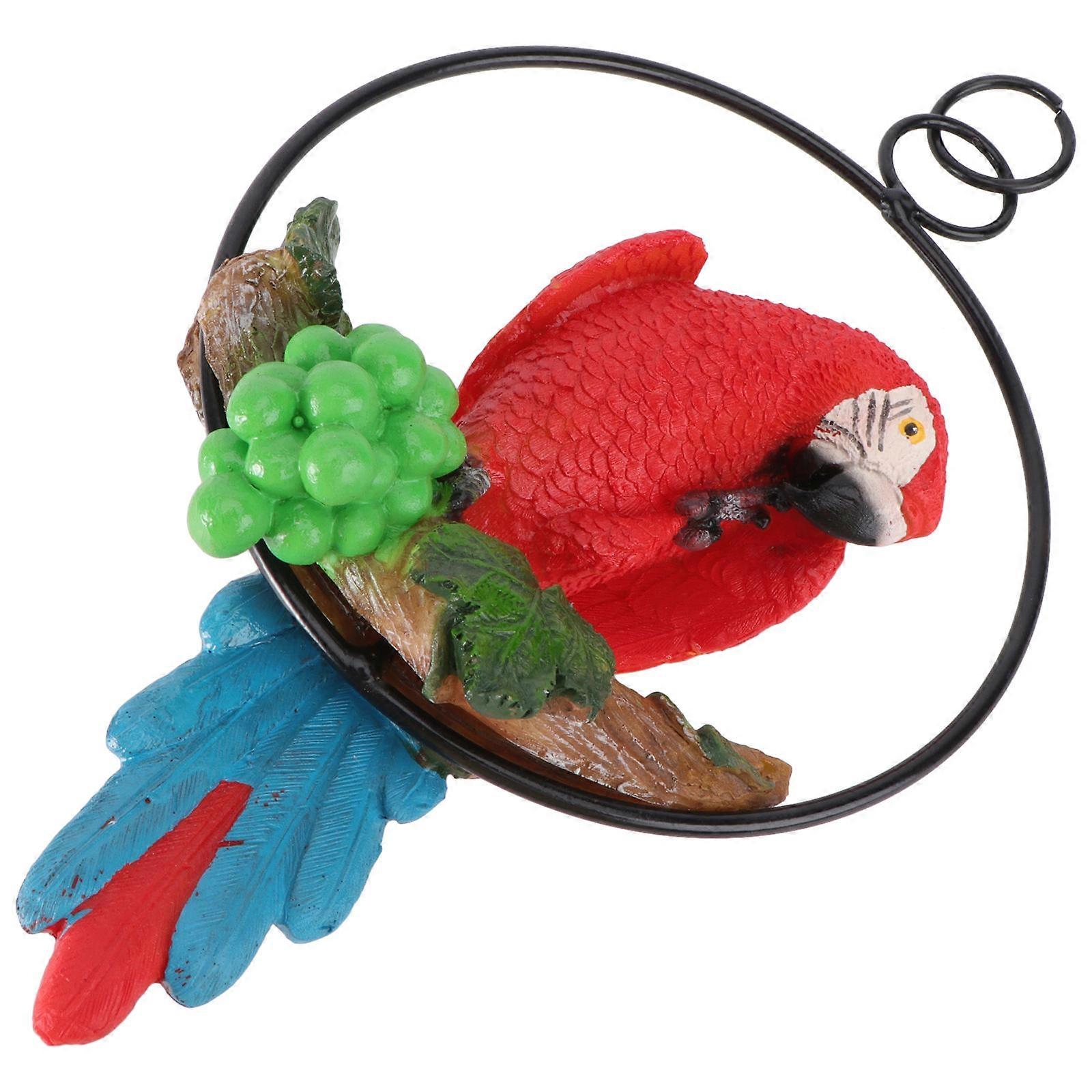 Parrot Model Decor Resin Parrot Artwork Hanging Ornament 1Set for Decoration