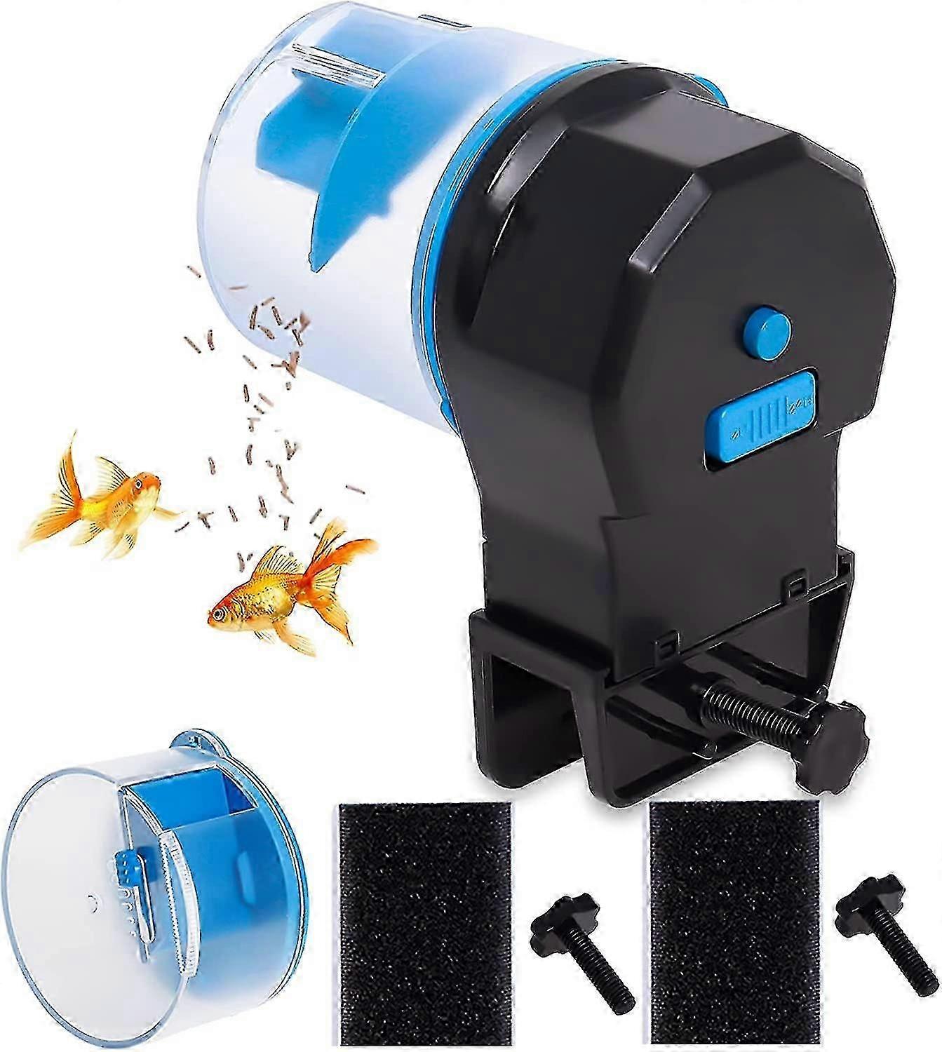 Automatisk fiskmatare, elektrisk automatisk fiskmattimerdispenser för akvarium eller liten fisksköldpaddstank, fuktsäker automatisk matning på semester & vecka