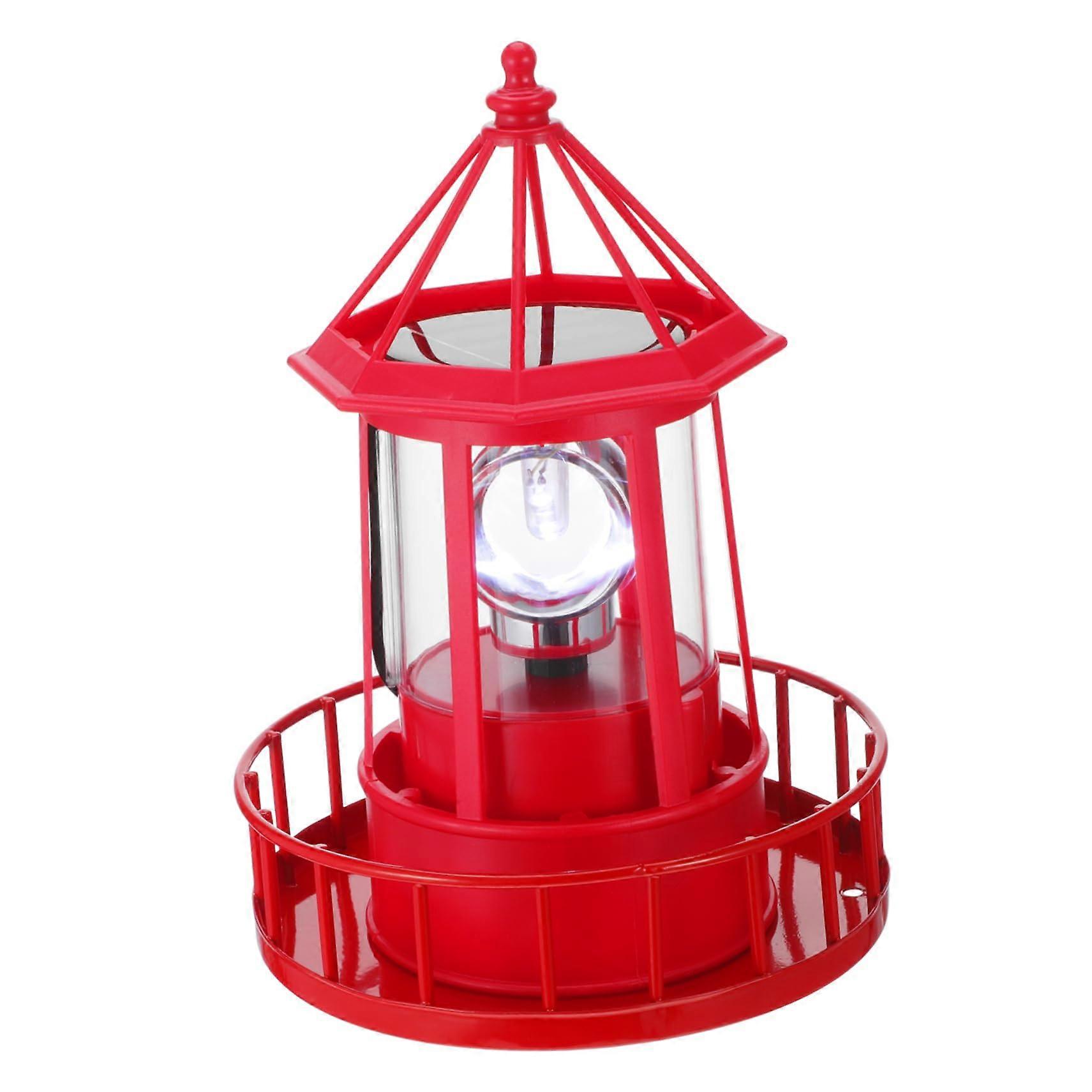 Solar-Powered Rotating Garden Landscape Light - Decorative Lighthouse Design for Patio and Outdoor Spaces