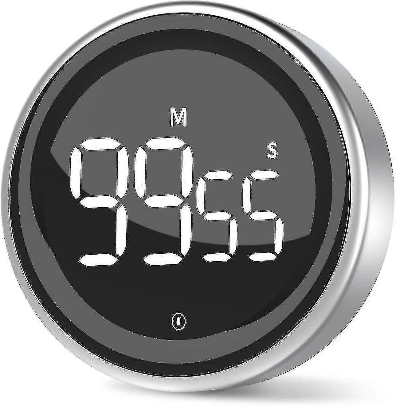 Kitchen Timer Digital Timer With Stopwatch Function And Countdown Aluminum Alloy Housing 2 Display Screen Modes 3 Adjustable Volume Levels
