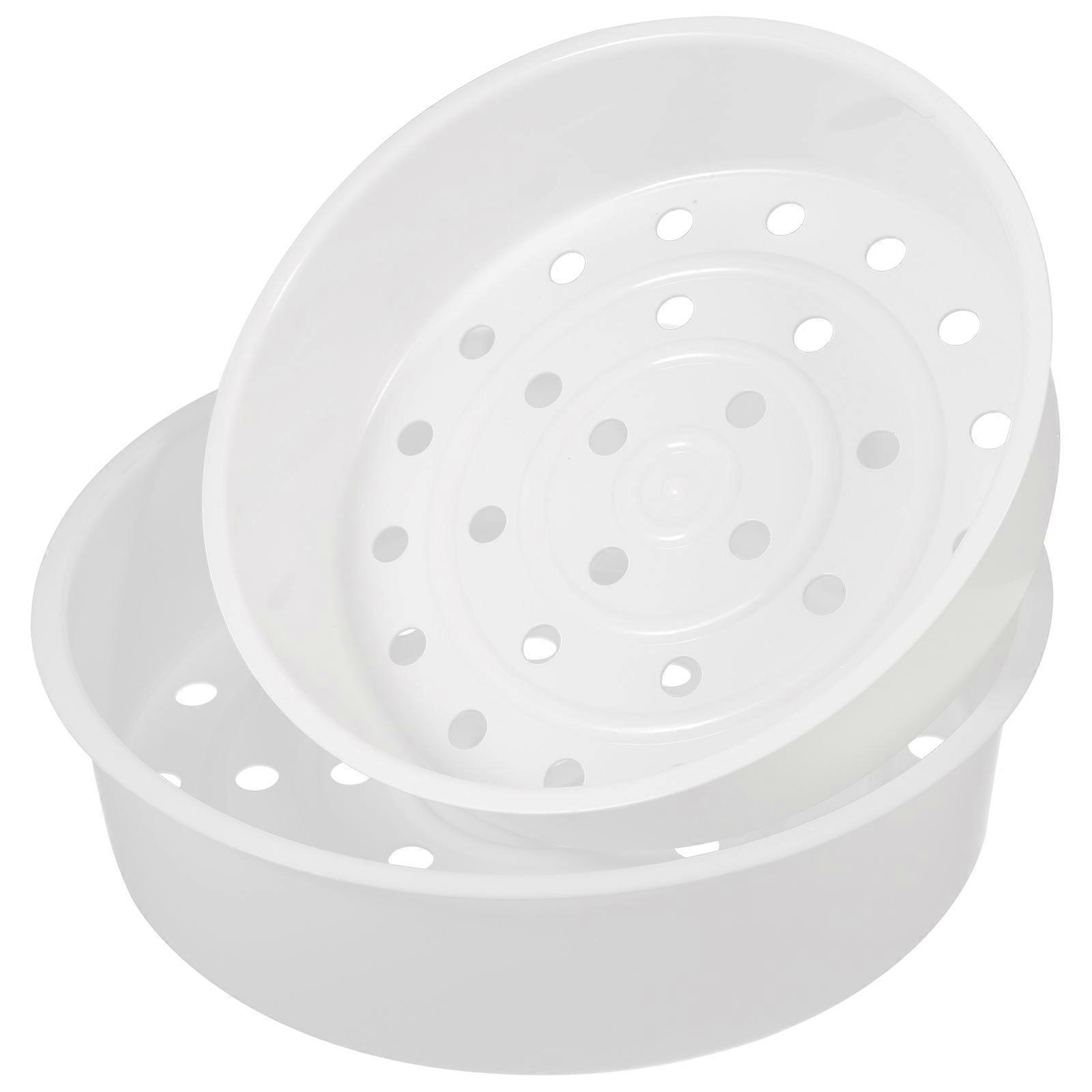 Rice Cooker Steaming Tray Steamer Bowl White 2Pcs For Cooking Steaming Food Nutrition Preservation