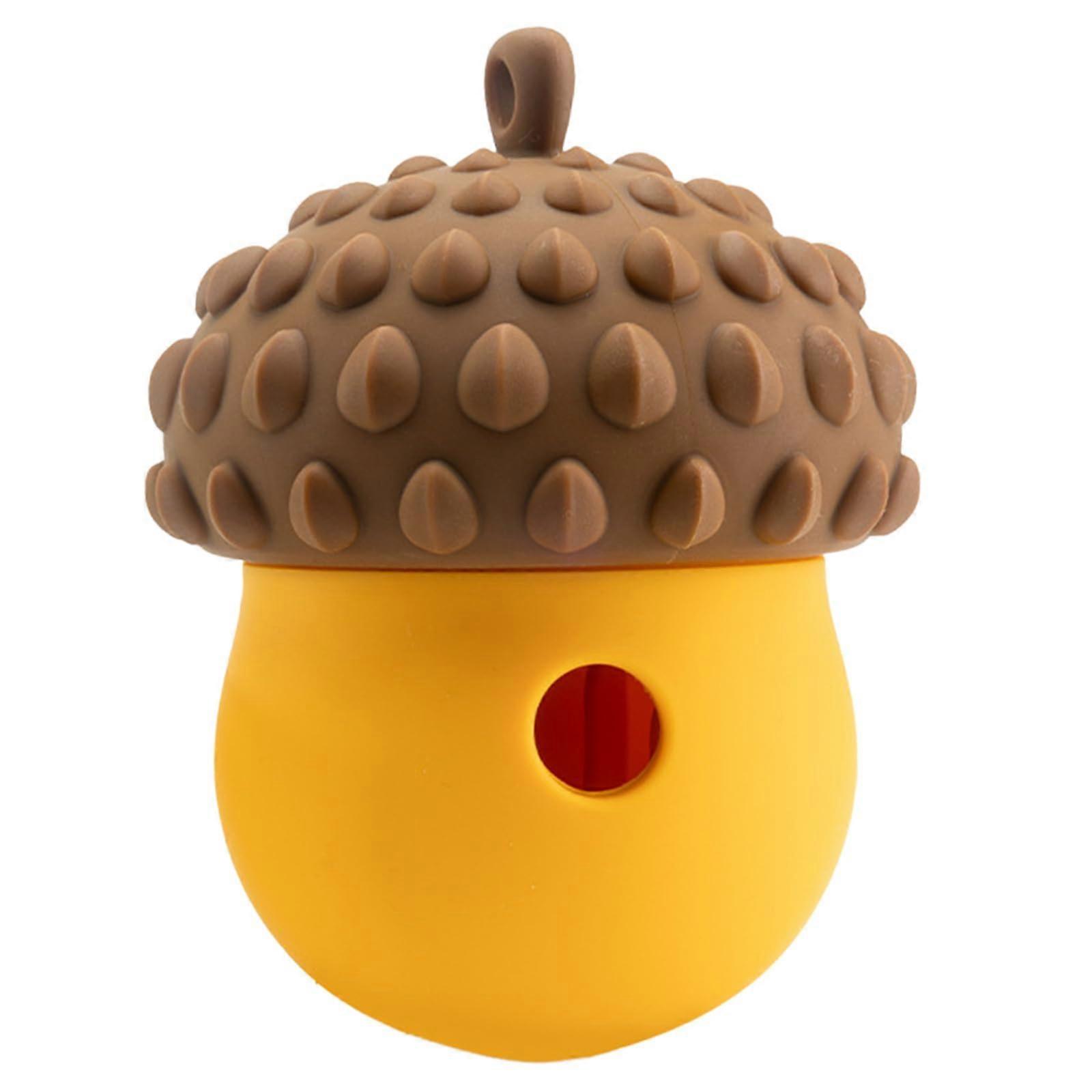 Nut-Shaped Dog Puzzle Feeder Toy Soft Silicone Slow-Feed Treat Dispenser Teething Toy