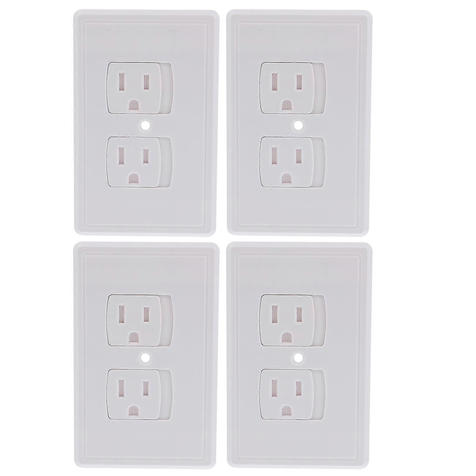 4Pcs Socket Covers French Style Outlet Childproofing Wall Socket Plug Covers (White)