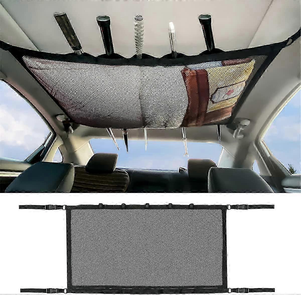 Piao 汽车钓鱼竿架多用途汽车天花板储物网车辆钓鱼竿架钓鱼竿架可调节涤纶钓鱼竿 Storag