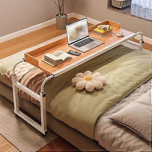 Overbed table, adjustable, 115–210 cm, heightadjustable, on wheels, wood.