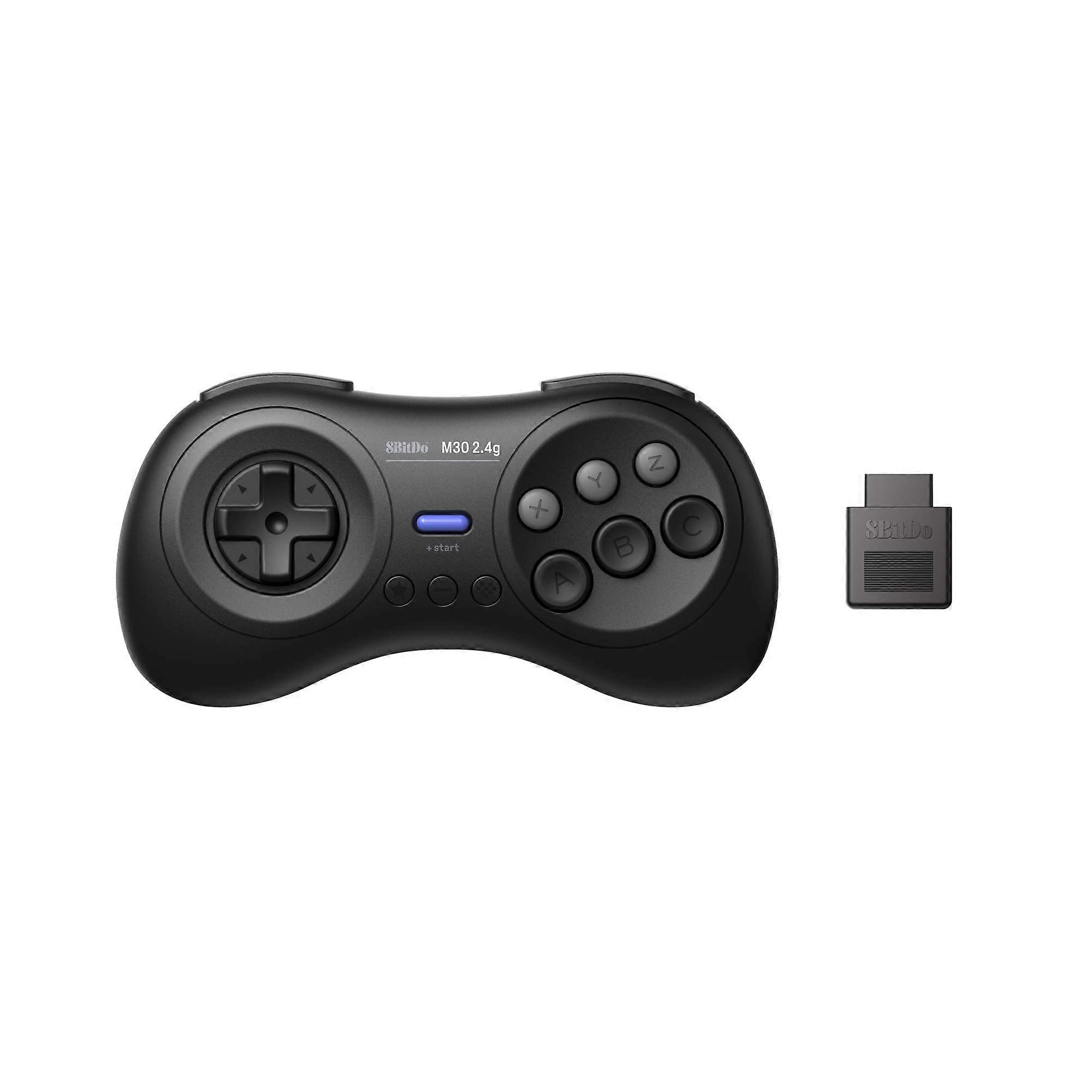 M30 2.4G Wireless Gamepad for Sega Mega Drive/Genesis - Black, Ergonomic Design, Compatible with Original Console