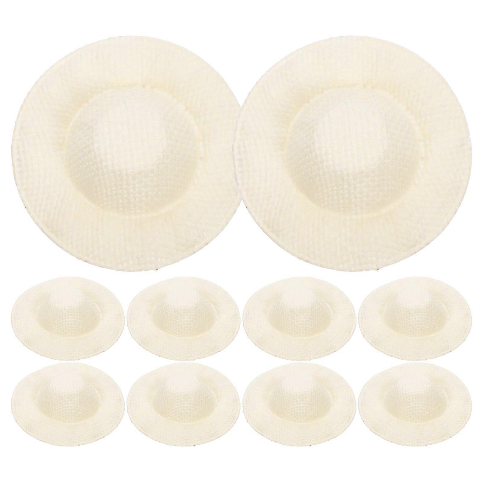 10pcs Mini Straw Hats for Dolls – Tiny Woven Accessories for DIY Crafts, Holiday Decor, and Dress Up Fun