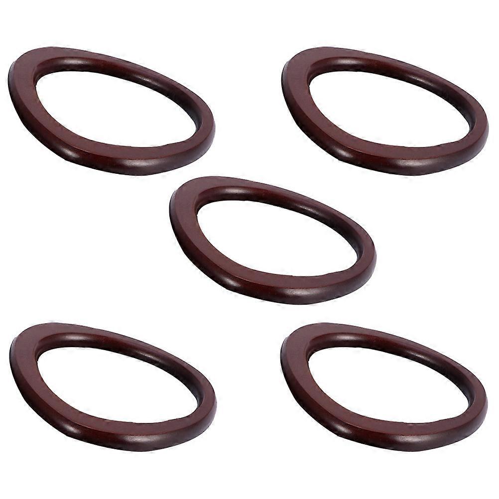 Wooden Bag Handles for DIY Handbag Accessories with Smooth Surface Coffee Color 5 Pieces
