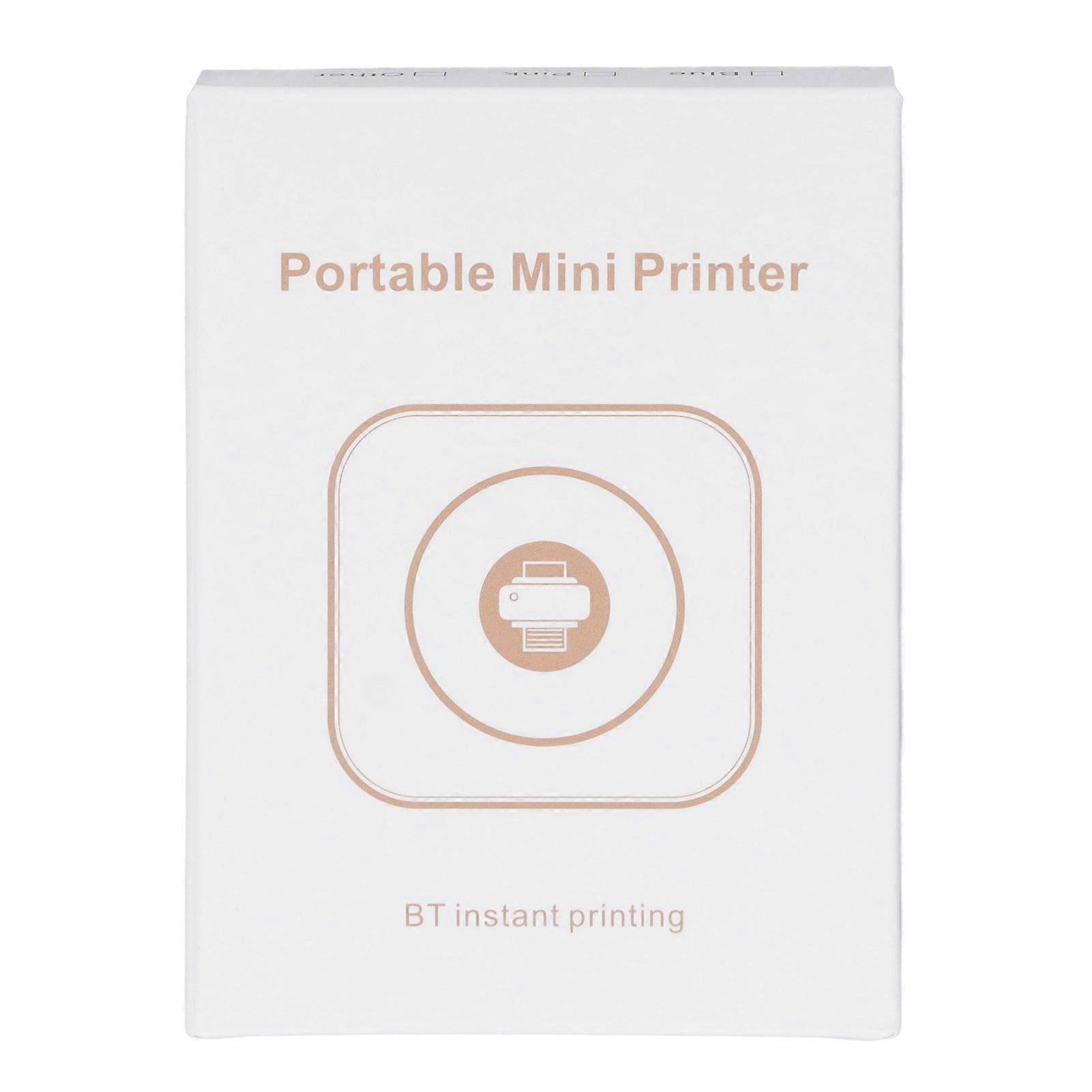 Thermal Label Printer Handheld Mini Label Printer 200dpi Resolution Low Noise USB Charging Receipt Printer for Photos White