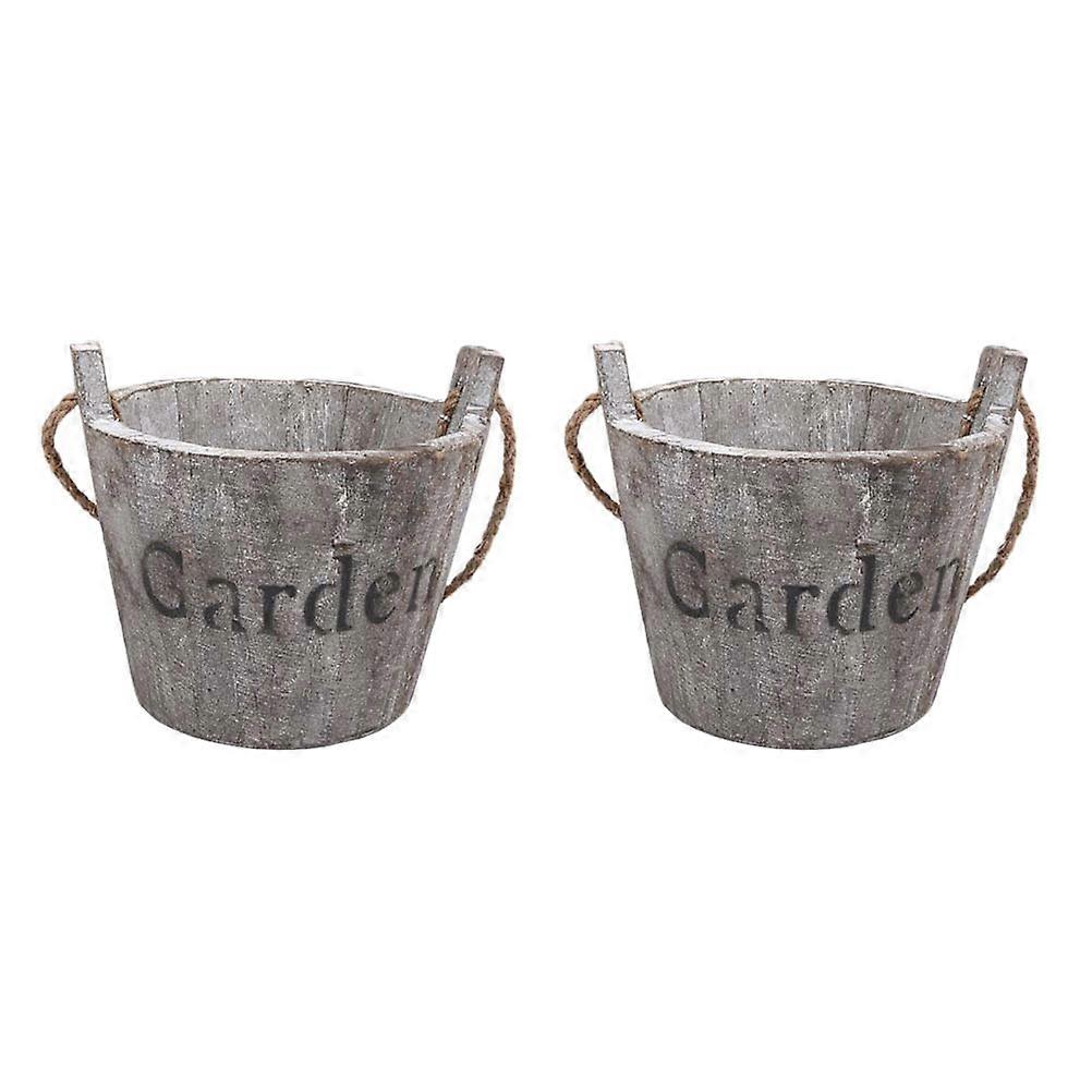 Rustic Coffee Plastic Flower Pot for Home Use with Smooth Lines and Durable Design 2 Pcs