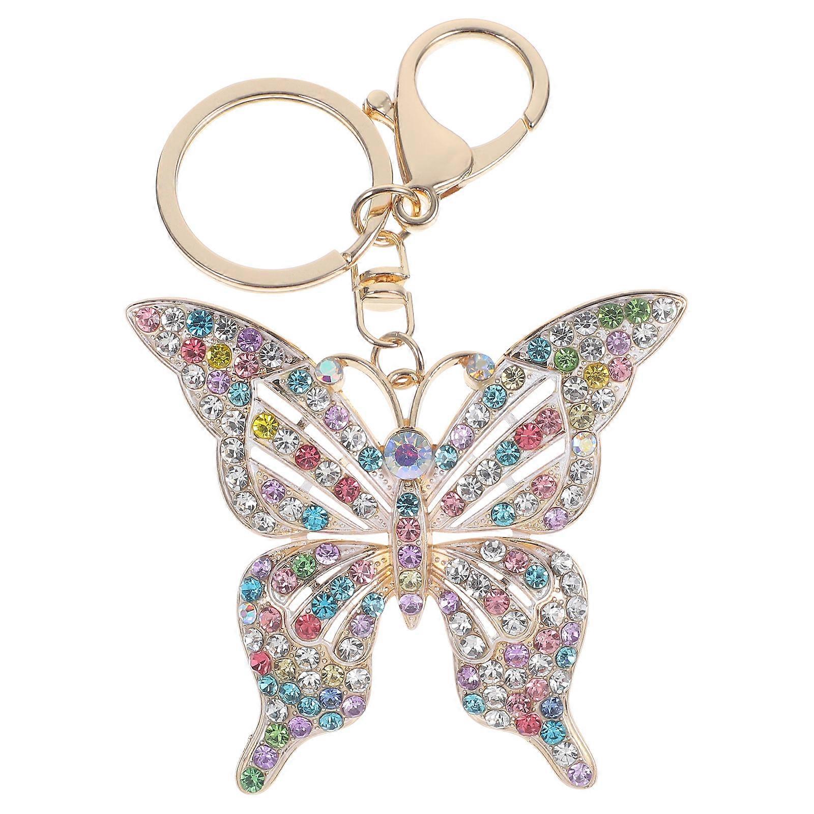 Butterfly Key Chain Decorative Pendant for Backpack Handbag Assorted Color Lightweight Durable