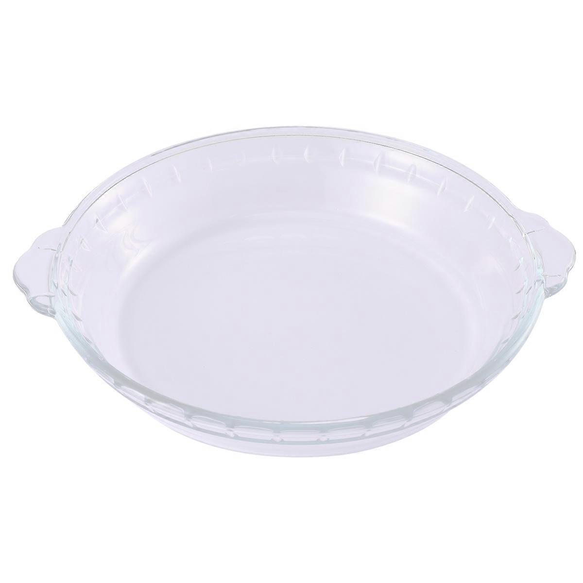 Heat Resistant Transparent Glass Baking Dish for Microwave, Oven & Kitchen Use – Ideal for Pies, Quiches, Tarts, Chicken, and Fish