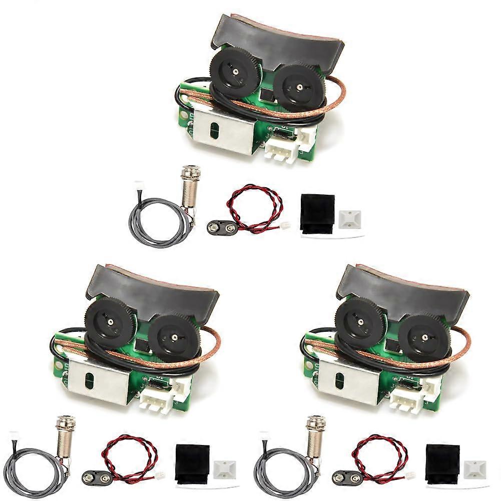 VT1 Acoustic Guitar Pickup System with DIY Tuner and Piezo Pickup for Classic Pickup Preamp Green 3 pieces.