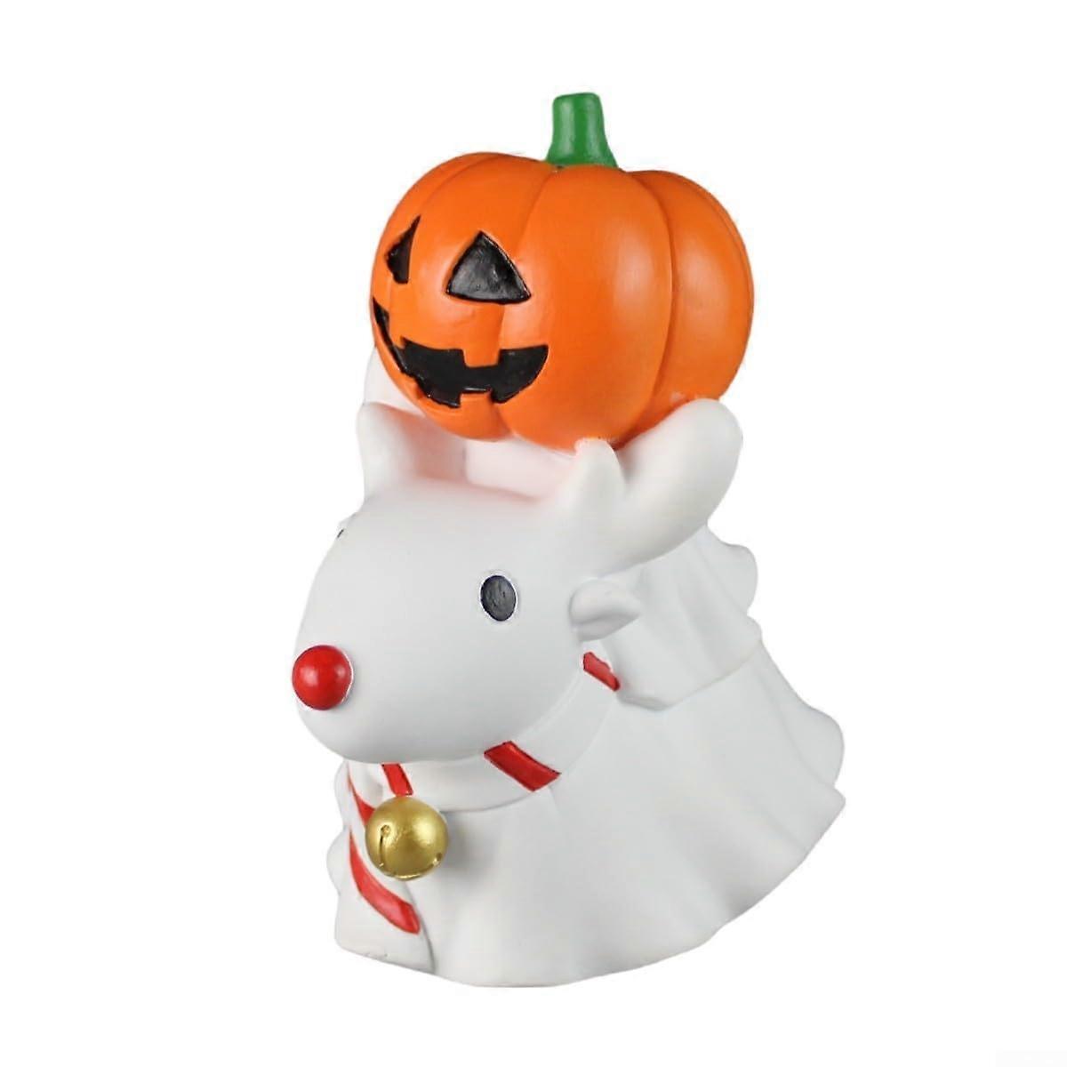 Funky Pumpkin Head Figurine and Fun Sculptural Element to Brighten Up Any Halloween Display