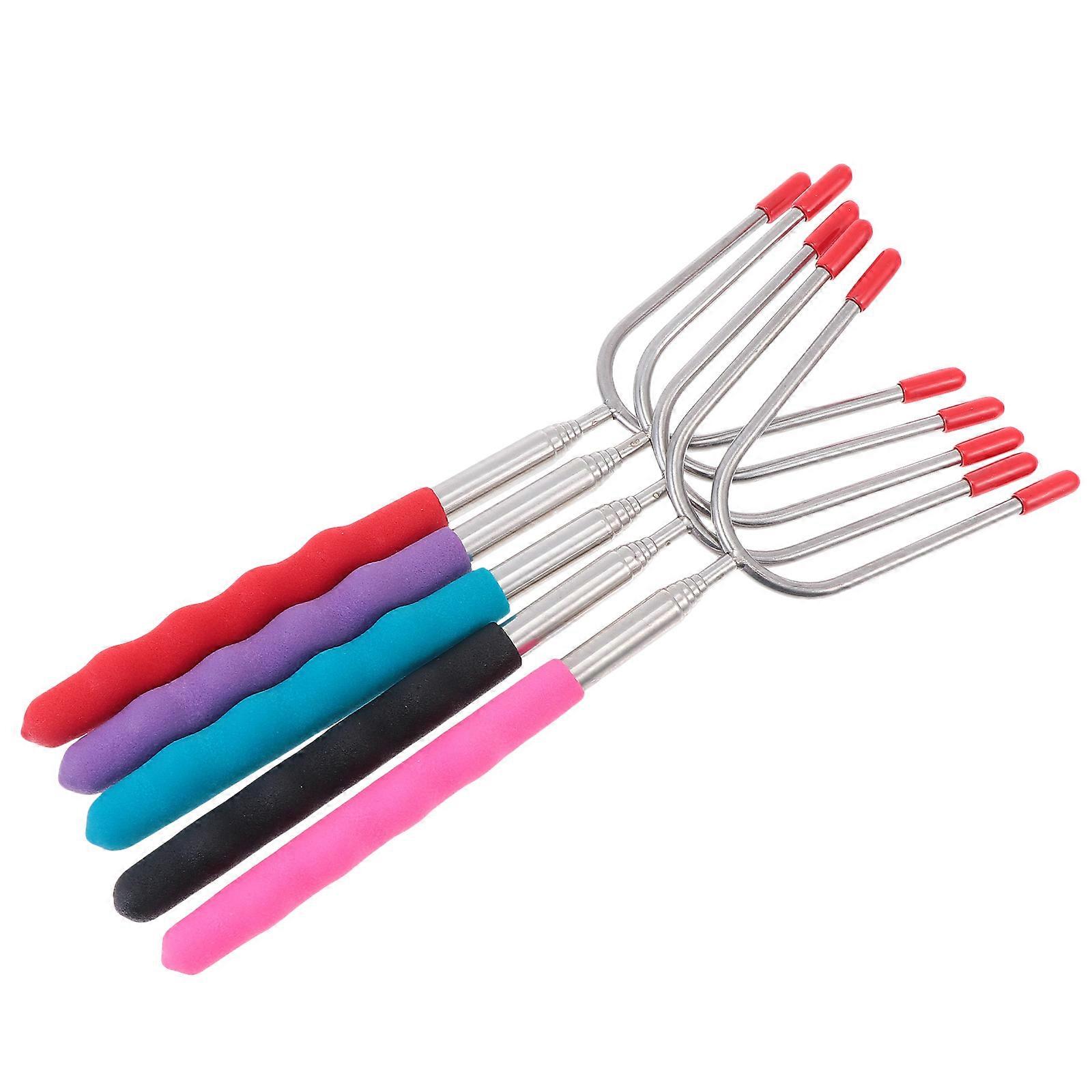 Roasting Sticks Metal Grilling Skewers Restaurant Dinner Assorted Color 86x8cm Safe To Use 5Pcs