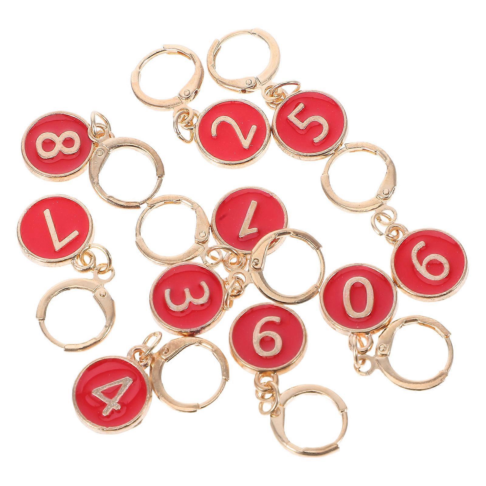 Sky-blue Knitting Row Counter with Numbered Stitch Markers for Recording Craft Tool Set