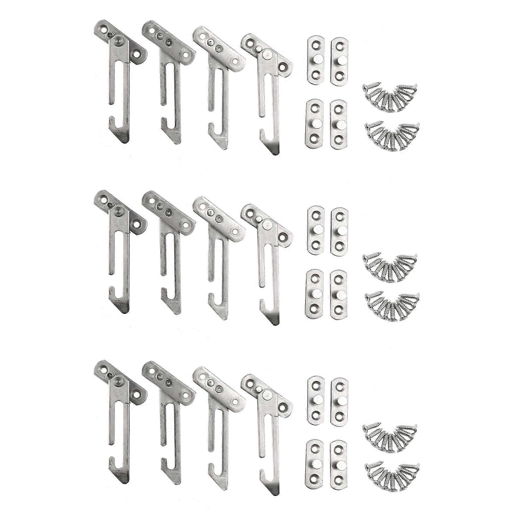 12 Pack Window Restrictor Locks Window Restrictor Hook Stainless Steel Child Lock Restrictor with Sc