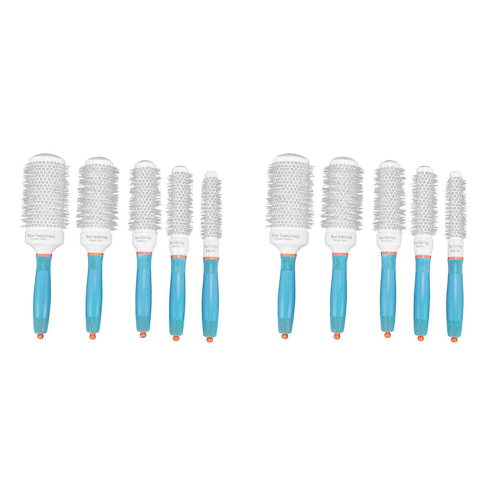 10X Roller Comb Professional 5 Size Hair Dressing Brushes High Temperature Round Comb Hair Styling T