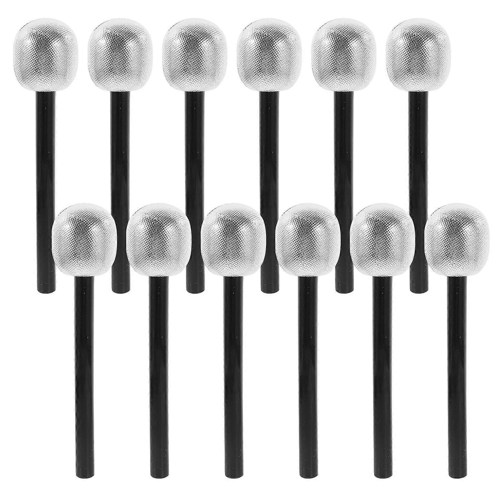 12pcs Simulated Microphone Props for Pretend Play, Costume Role Play, Stage Performances & Fun Activities