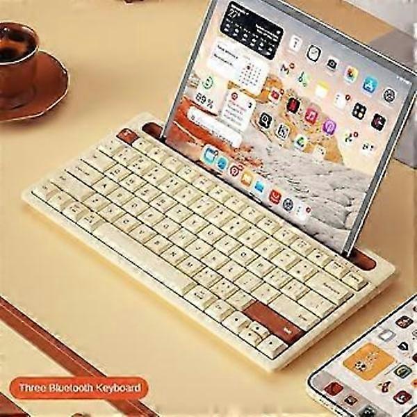 Clavier Bluetooth sans fil 87 touches Trois modes silencieux Mini clavier muet pour ordinateur portable Ordinateur portable Ordinateur de bureau Tablette
