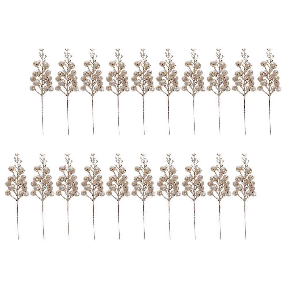 Artificial Christmas Berry Picks 20Pcs Decoration For Friends Christmas Party Glittery Twigs With A Natural Touch