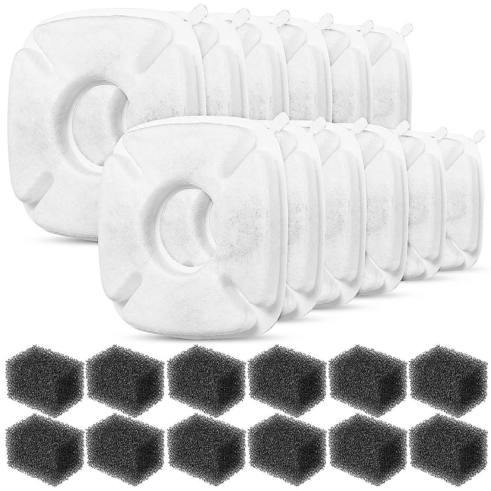 Cat Water Fountains Filters Pet Fountain Replacement Filters Pet Water Dispenser Daily Use Non-Woven Fabric Efficient Filtration 12 Sets