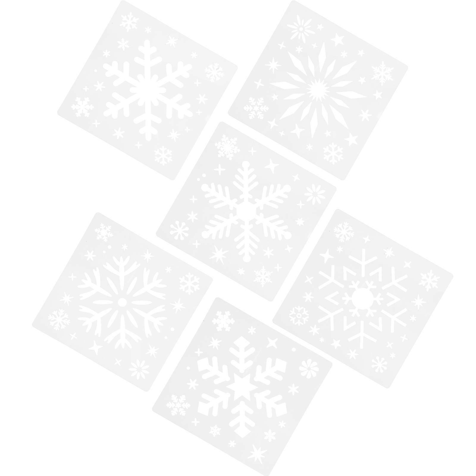 6pcs Reusable Snowflake Stencils for Painting Crafts – Durable Drawing Templates for Wall Art, DIY Home Decoration & Creative Projects