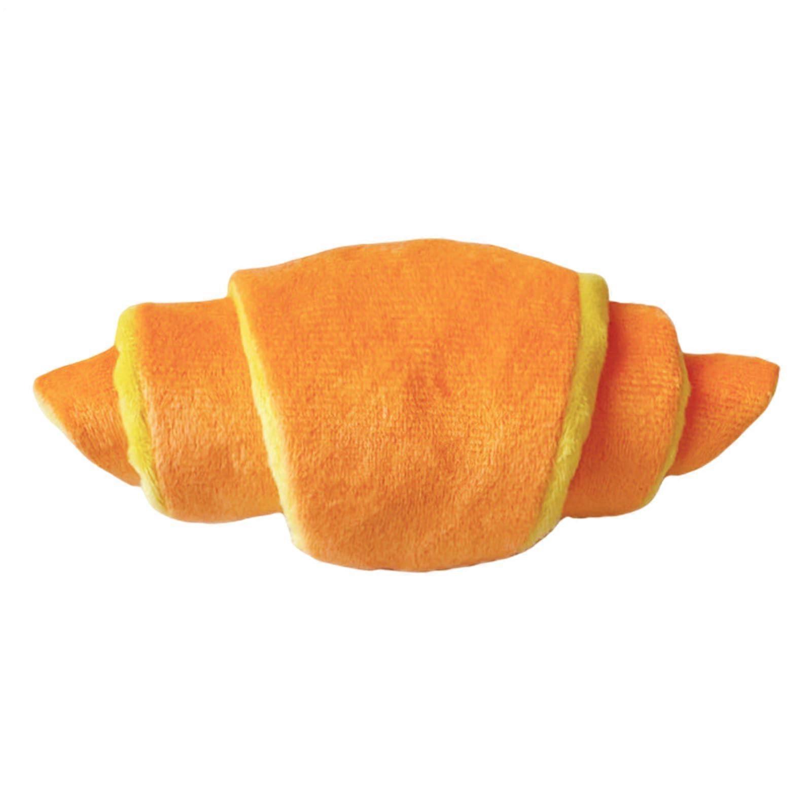 Plush Croissant Dog Chew Toy, Interactive Toy for Small Dogs, Holiday Fun