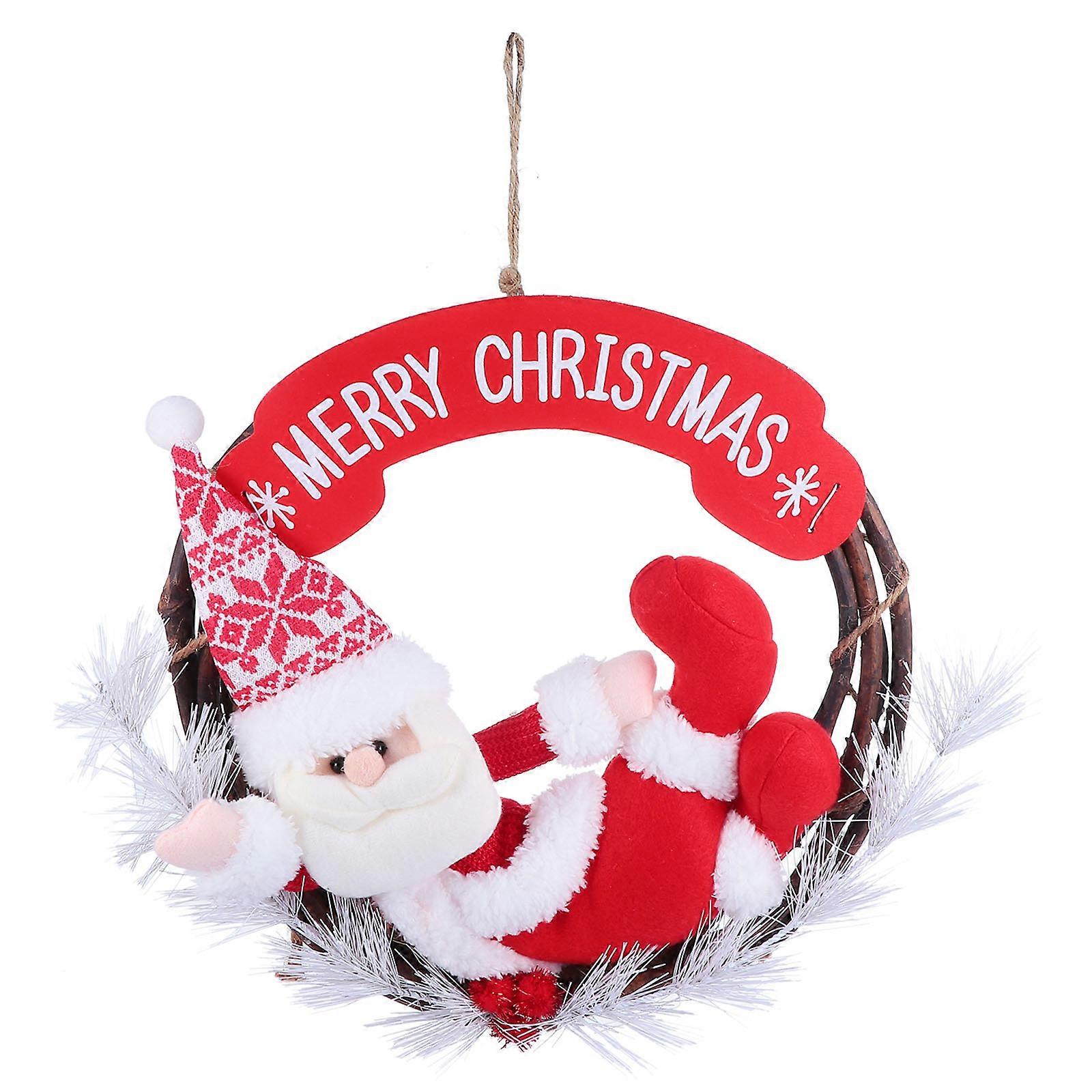 Christmas Ornament Christmas Wreath Shopwindow Display White Cloth Hanging Decoration 1Pc