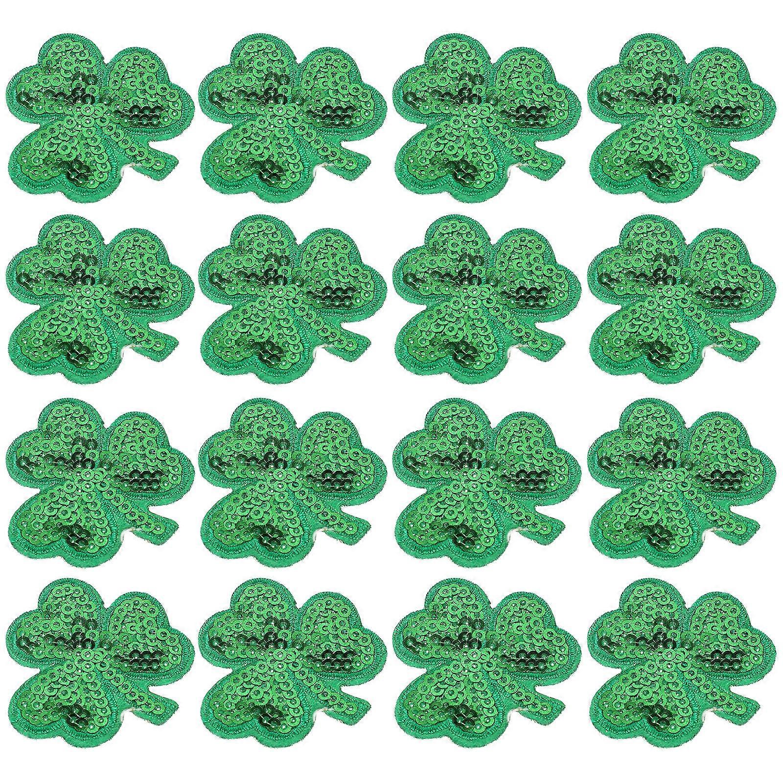1 Set 20 Pcs St Patrick's Day Clothes Patches Sequin Accessories