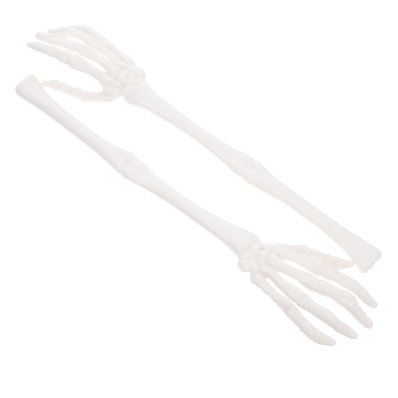 Creative Halloween Skeleton Hand Salad Spoon Realistic Arm Decor for Haunted House Parties and Themed Events White Skull Claw Design