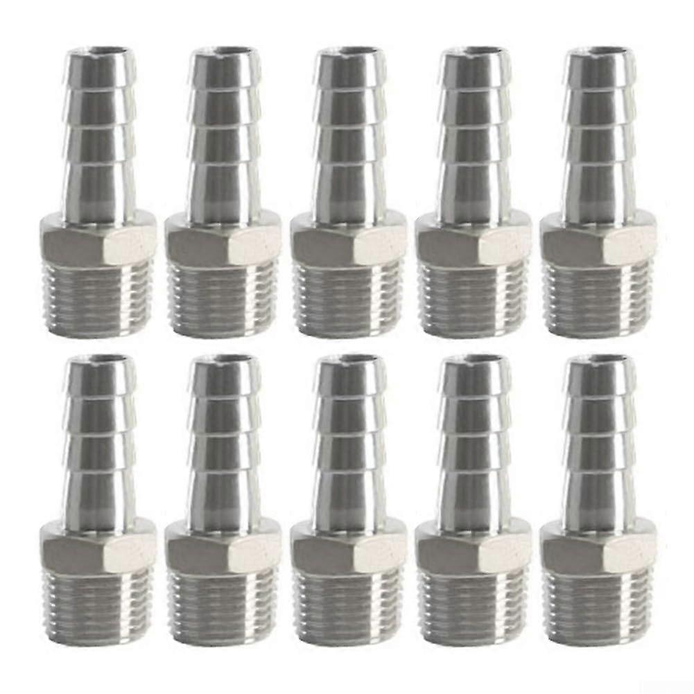 Stainless steel connector, 10 pieces, optimized for 1/2 NPT hose connections (1/2 inch x 18 mm) 1/2inchx18mm