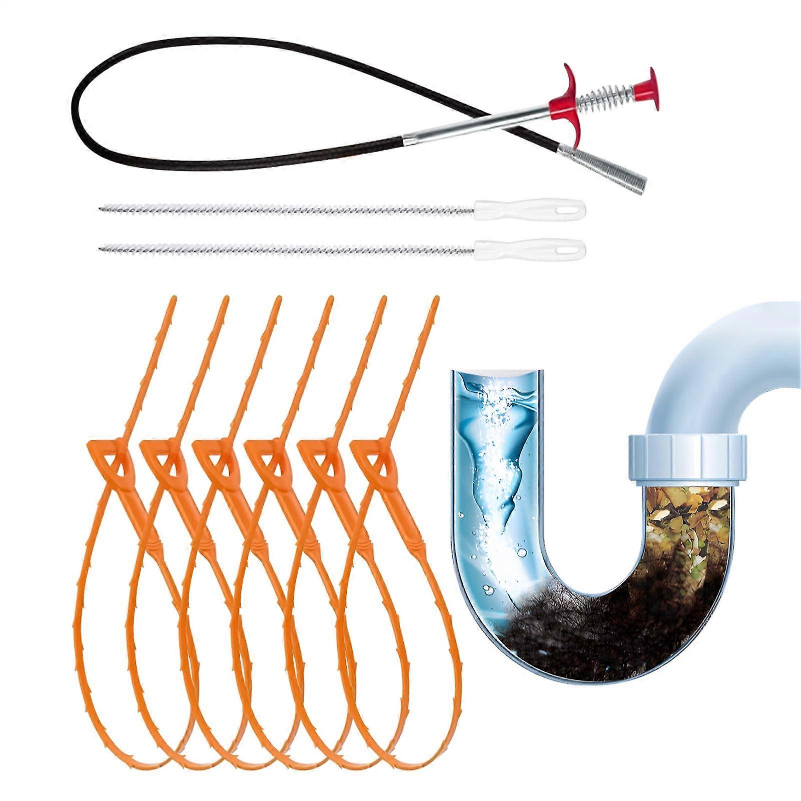 Reusable Drain Cleaning Tool Set for Bathroom and Sink
