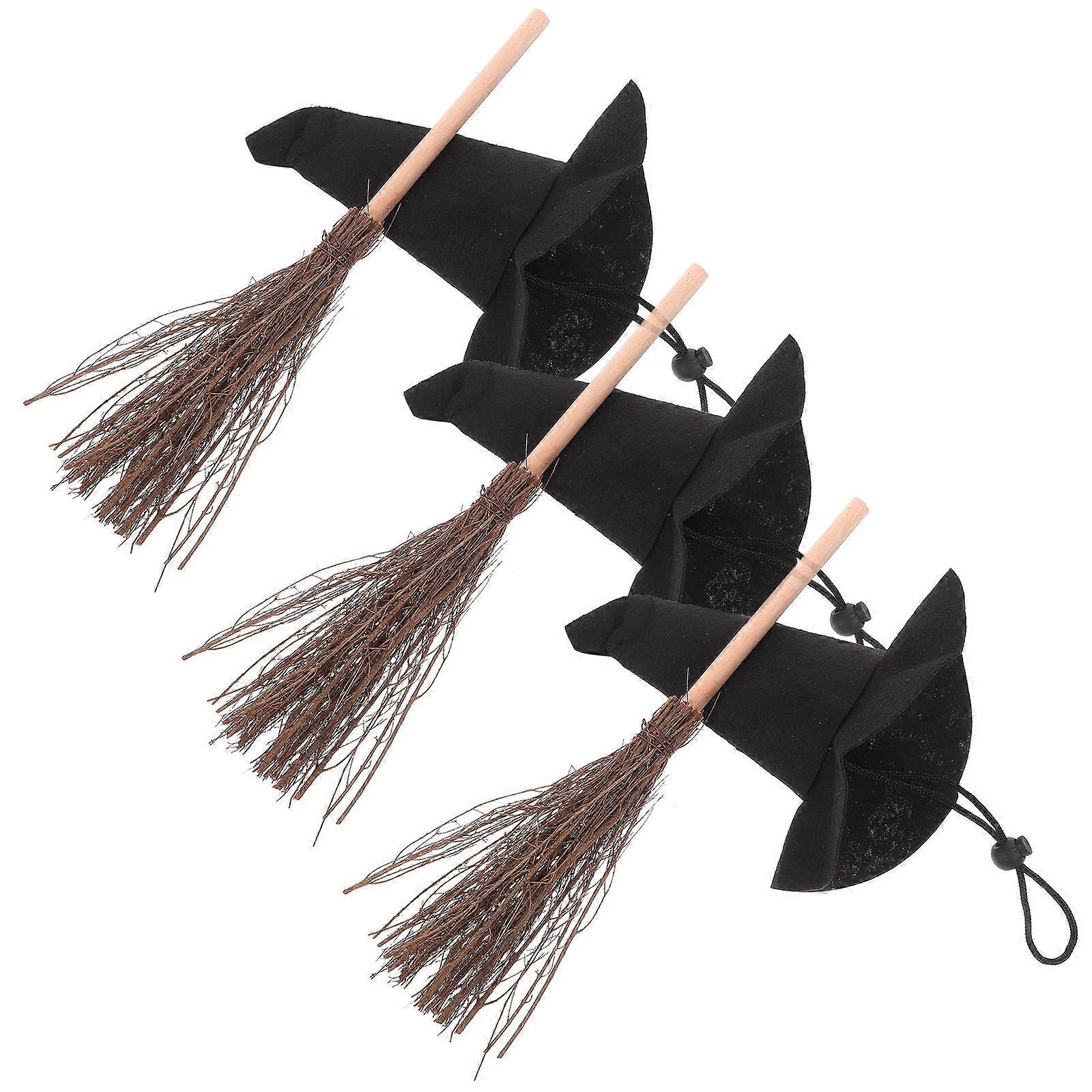 DIY Crafts Hats And Brooms For Halloween Celebrations And Party Favors 3 Set