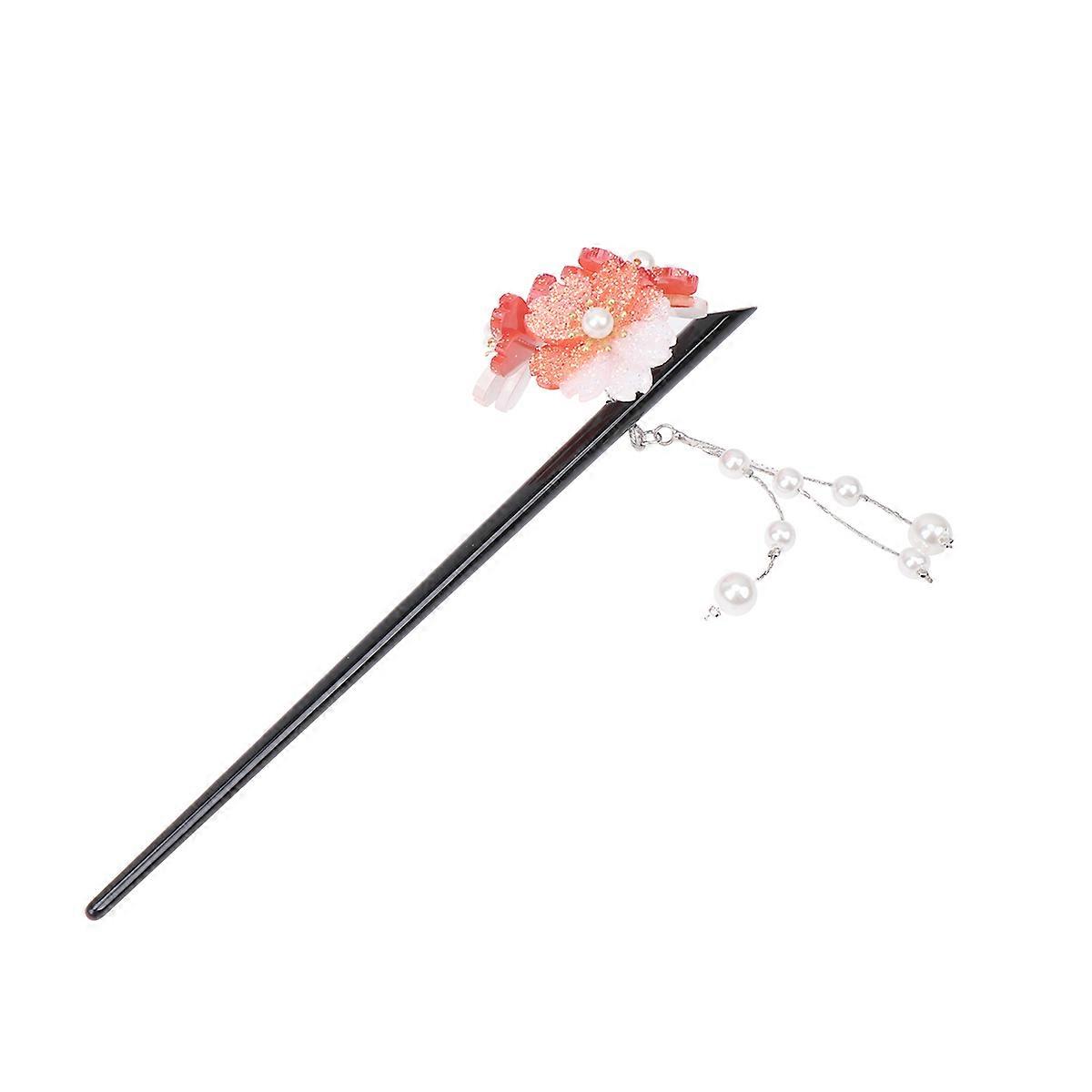 Durable Vintage Red Acrylic Hair Sticks for Decoration Retro Design Easy Clip On Size 1.5 x 8 Inches