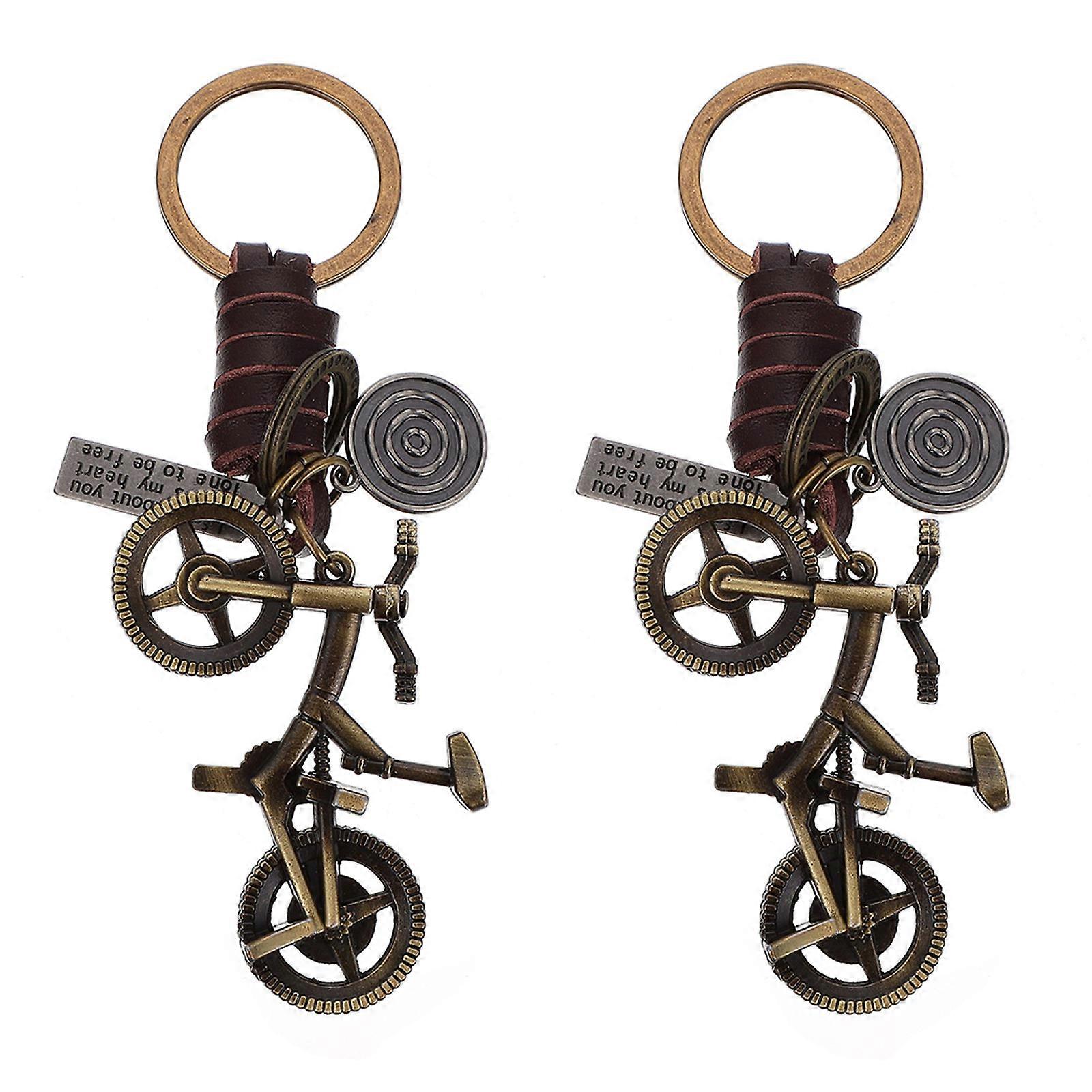 Silver Alloy Keychains In Vintage Design For Bag And Key Decoration With Lightweight Feature 2Pcs