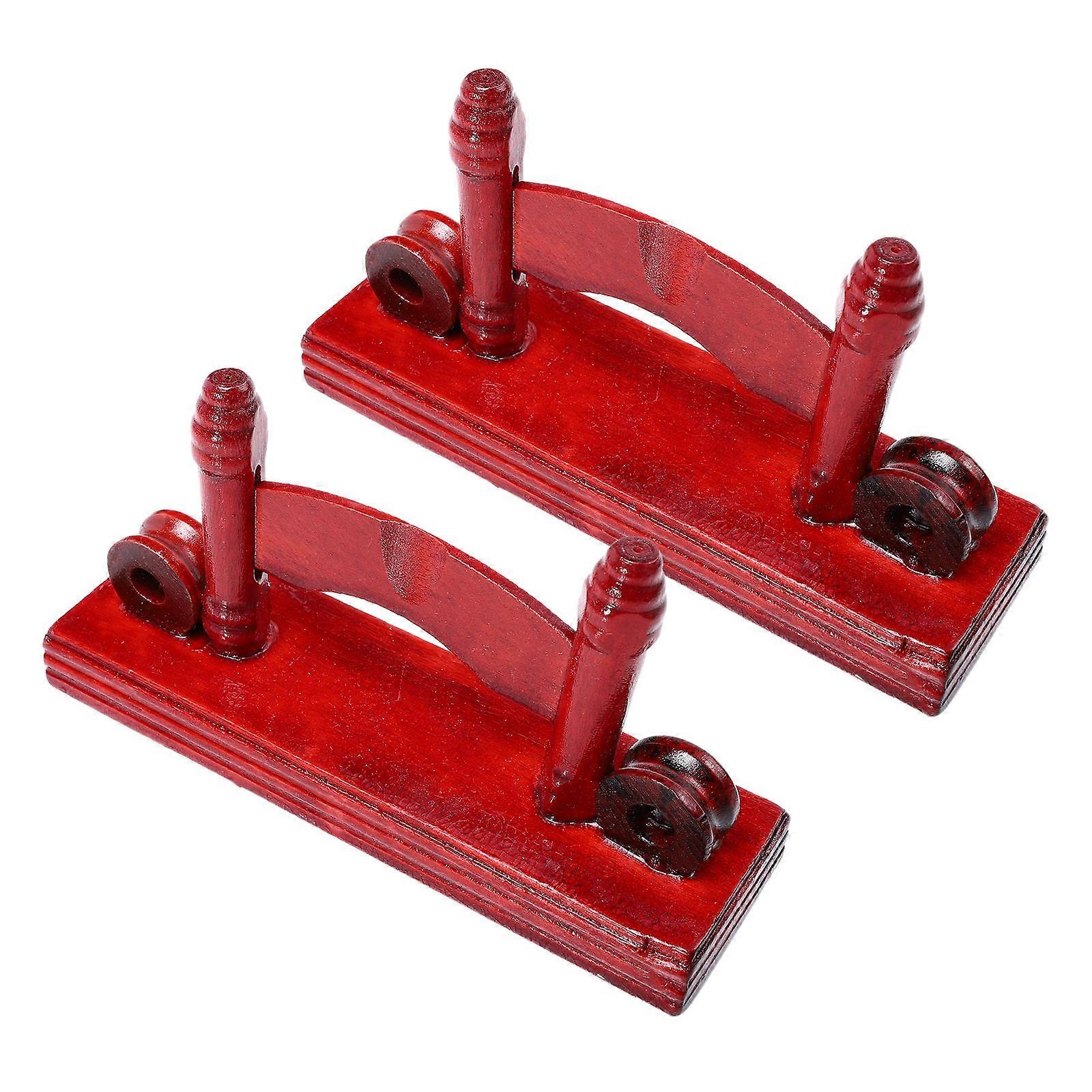 Traditional Folding Fan Holder Stand 2 Pack Dark Red Wood Display Rack for Chinese Decorations Sturdy Design Easy Assembly Long Term Use
