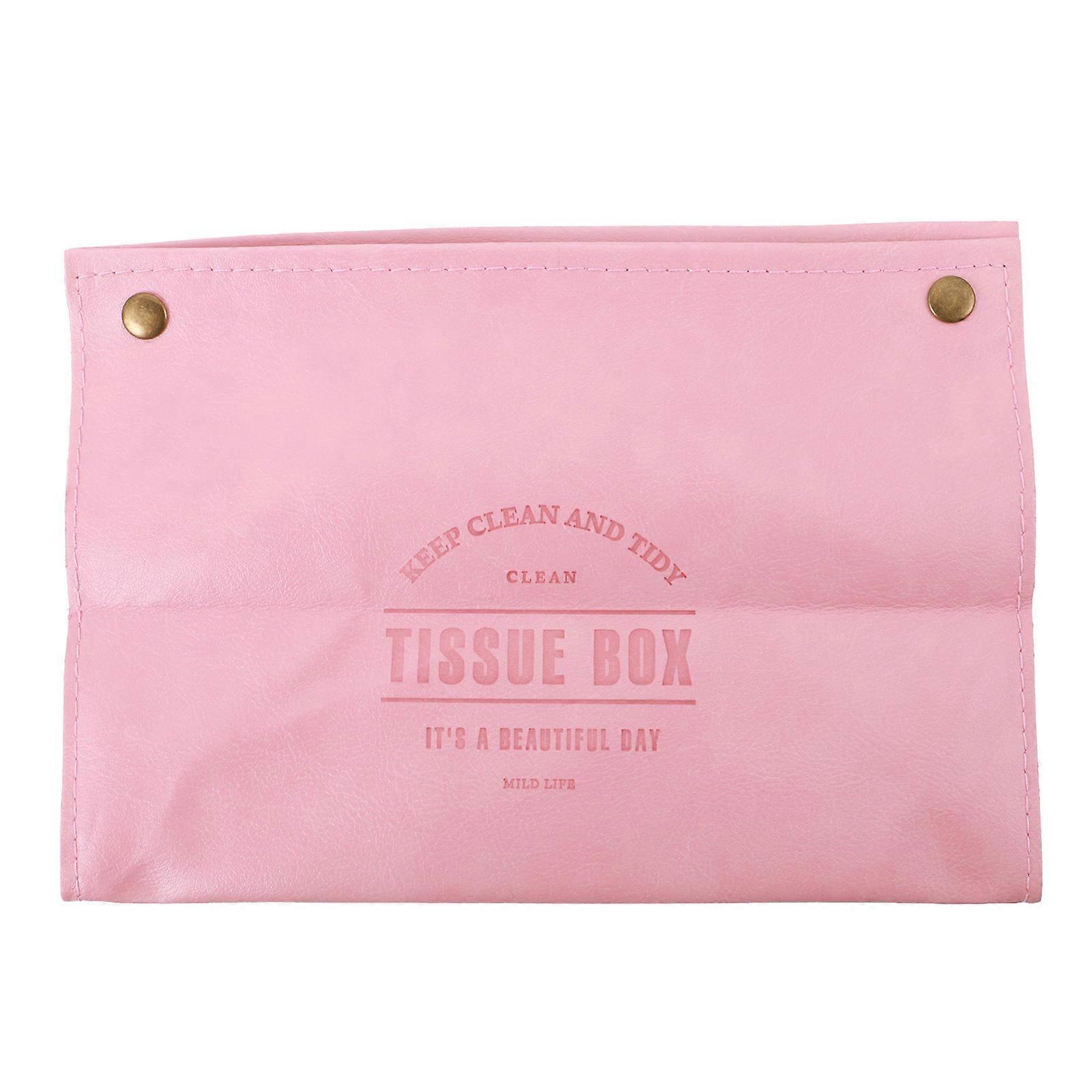 Creative Desktop Tissue Holder Box For Daily Life 20X12.5CM Pink Rectangular 1Pack