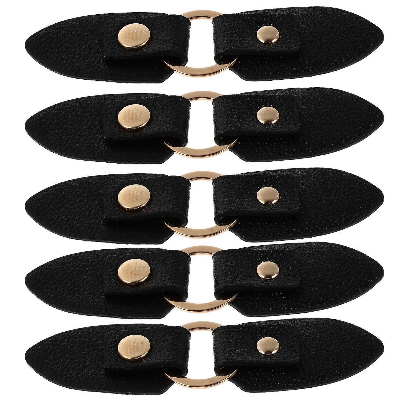 5 Pairs PU Belt Buckles with Toggle Clasp for Coat Fastener Dress Buttons